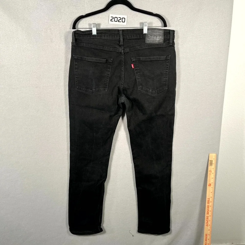 Levi's 511 Slim Fit Jeans Mens 36x32‎ Black Denim Dark Wash Straight Leg Casual